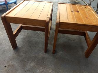 Two wooden end tables