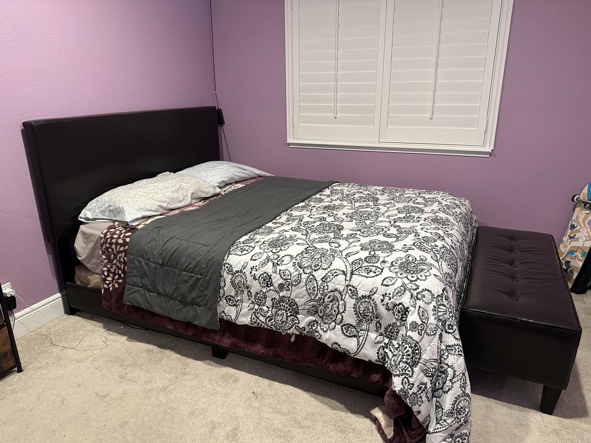 Queen Bed Frame and Mattress Set