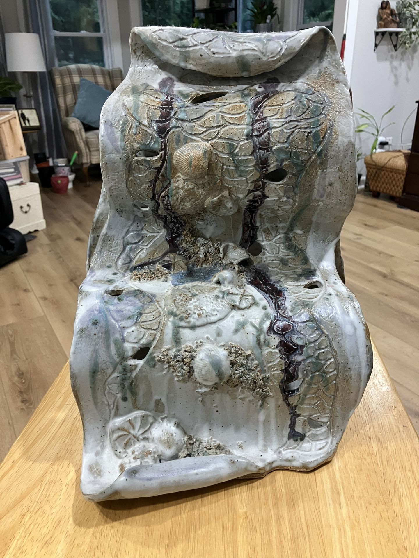 Home Decor “ Wave Pool” Ceramic Gray With Other Earthy Tones