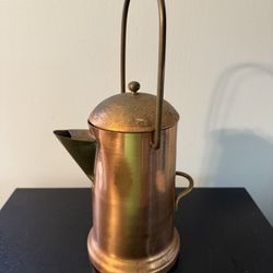Vintage Copper Over Aluminum Cowboy Campfire Coffee Pot Brass Handles