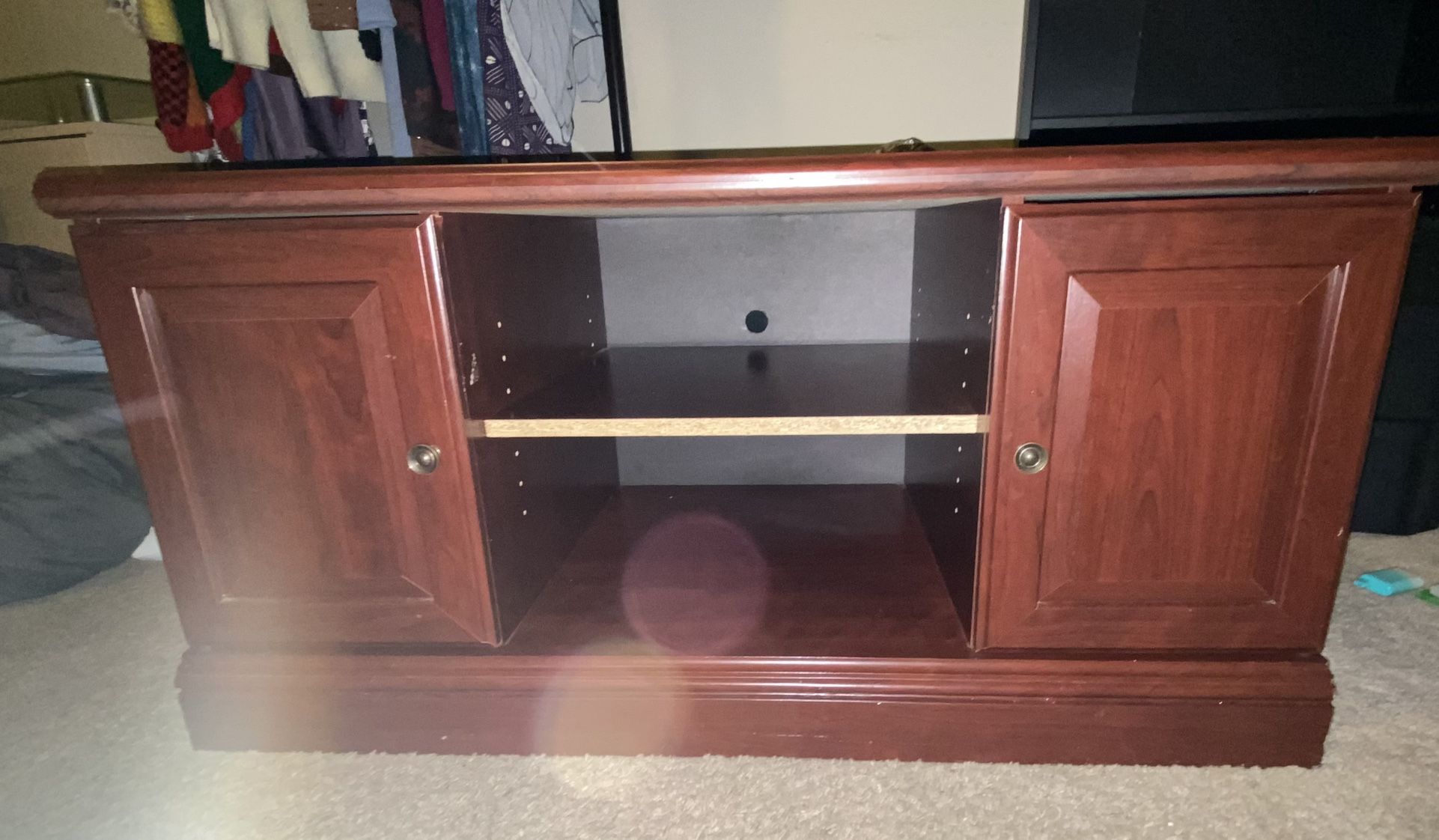 Wooden TV Stand with Cabinets 