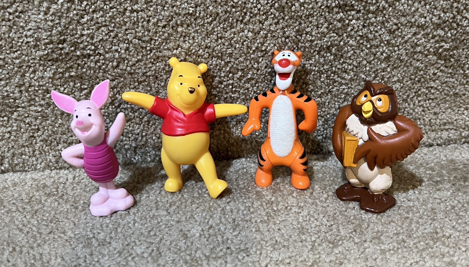 Disney Winning the Pooh Tigger Piglet Owl PVC lot of 4 figures 3” tall