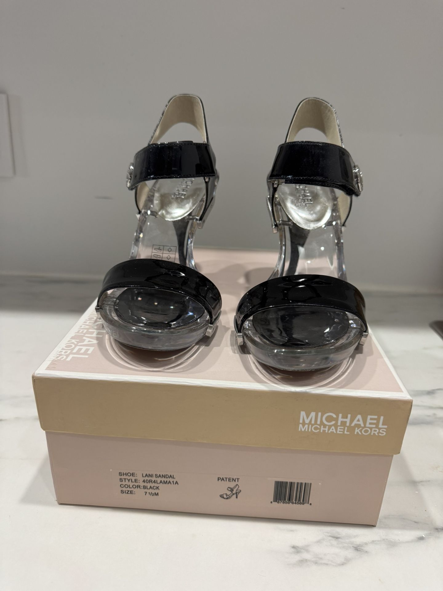 Black Sandals High Heel Black And Clear