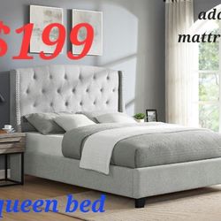 QUEEN SIZE BED FRAME SPECIALS ADD MATTRESS $ 149 FINANCING AVAILABLE IS EASY TO QUALIFY WITH NO MONEY DOWN CREDITO FACIL