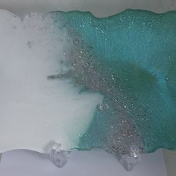 Teal & White Tray