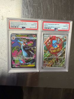 PSA Mint 10 Mega Charizard X Ex 109 and Riolu Promo 10!