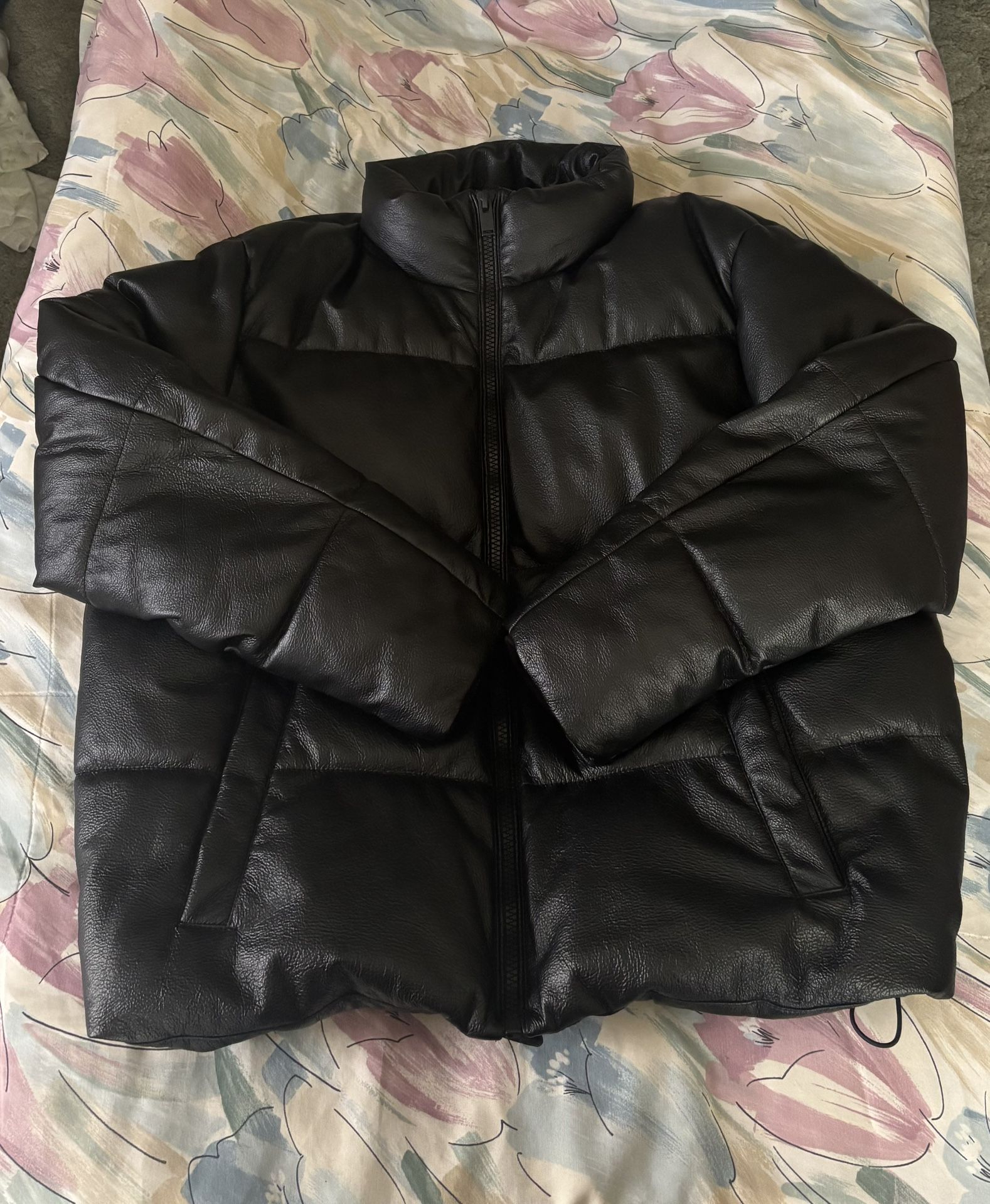 ZARA leather puffer