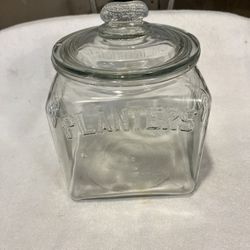 Vintage Planters Peanuts Jar with Lid with Peanut Handle