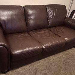 Chocolate Brown Leather Couch