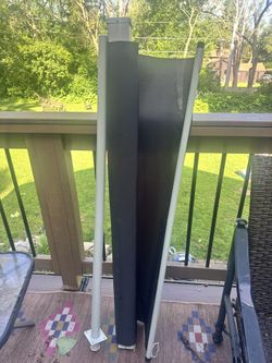Black Extra Wide Retractable Side Awning Sunshade for Patio or Deck