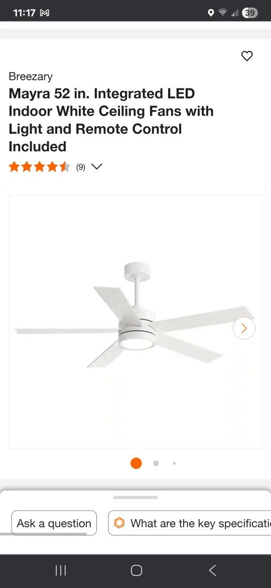 Mayra 52 in. Integrated LED Indoor White Ceiling Fans with Light and Remote Control Included