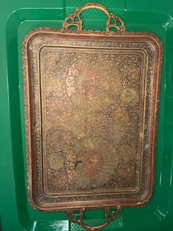 Vintage Brass Serving Tray