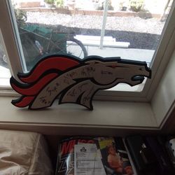 Phone Logo From The Denver Broncos With Some Autographs Not Sure What Year