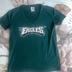 PINK VS Philadelphia Eagles Team Teal V-Neck T-Shirt
