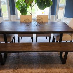 Dining Table and Bench 86 Inches