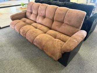 Brown Tufted Microfiber Sofa