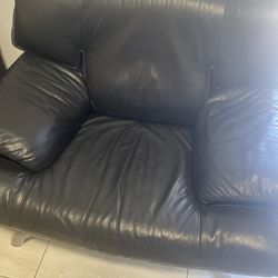 Black Leather Sofa Imported From Italy