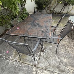 Metal Table With 5 Chairs