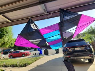 Large Stunt Kite Black Pink Blue