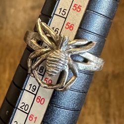 Sterling silver spider ring size 8