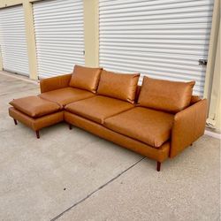 Real Leather Very Comfy Sectional For Sale 