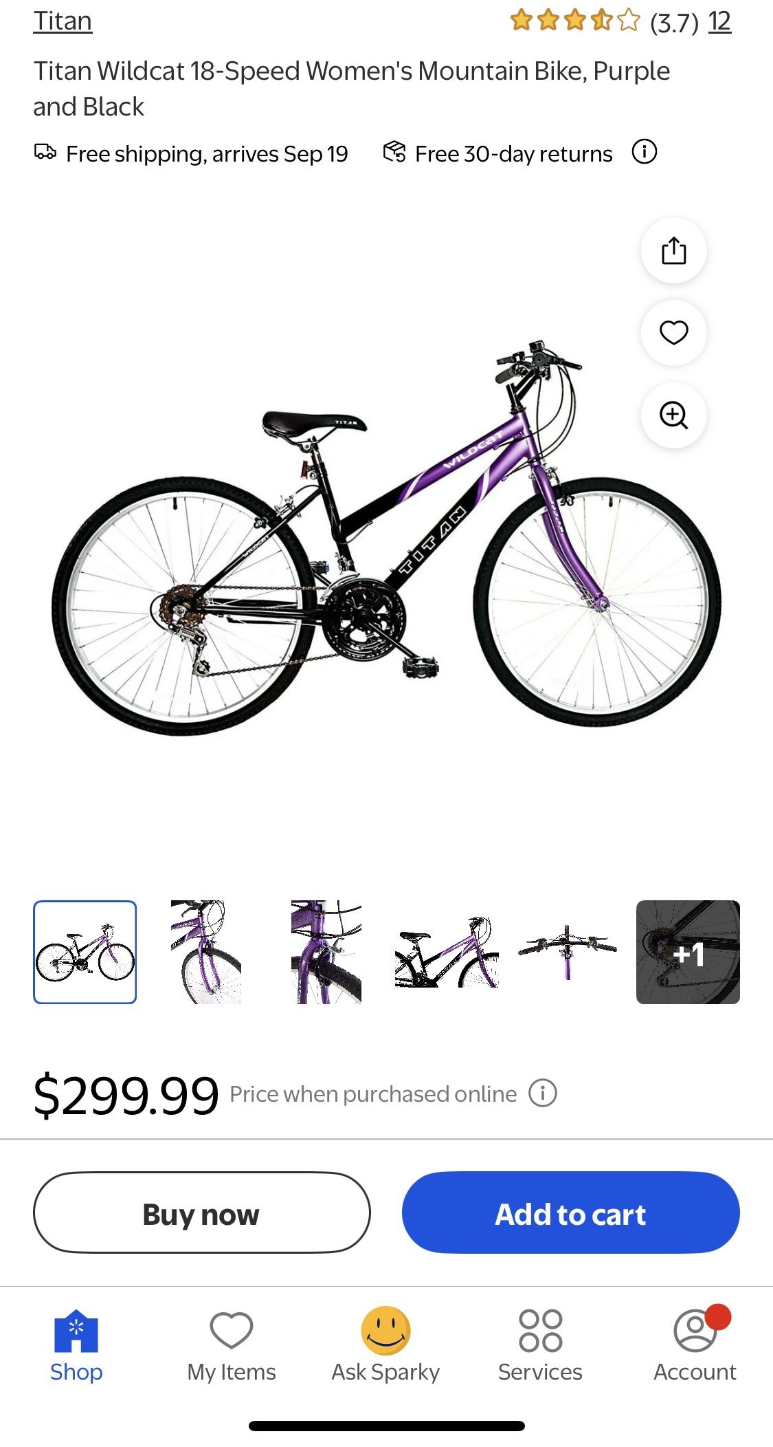 Titan Wildcat 18-Speed Women's Mountain Bike, Purple and Black