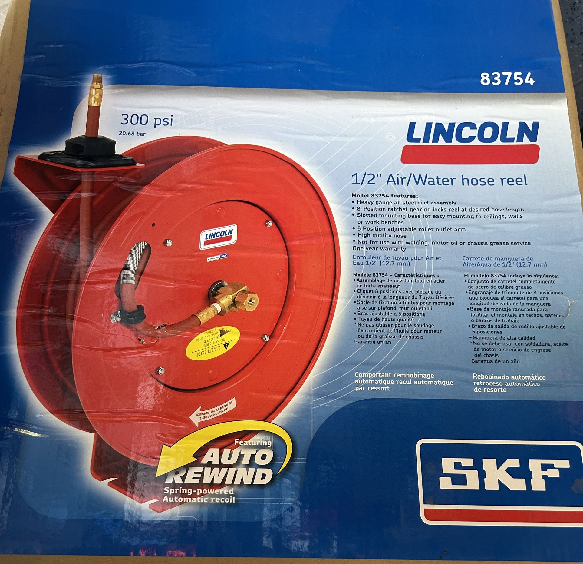 Lincoln 1/2 Air/water Hose Reel