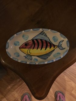 Mexico Made and Hand Painted Oval Bowl "Hecho En Mexico"