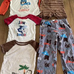Toddler boy -  size 3 clothes 2 shirts with some stains