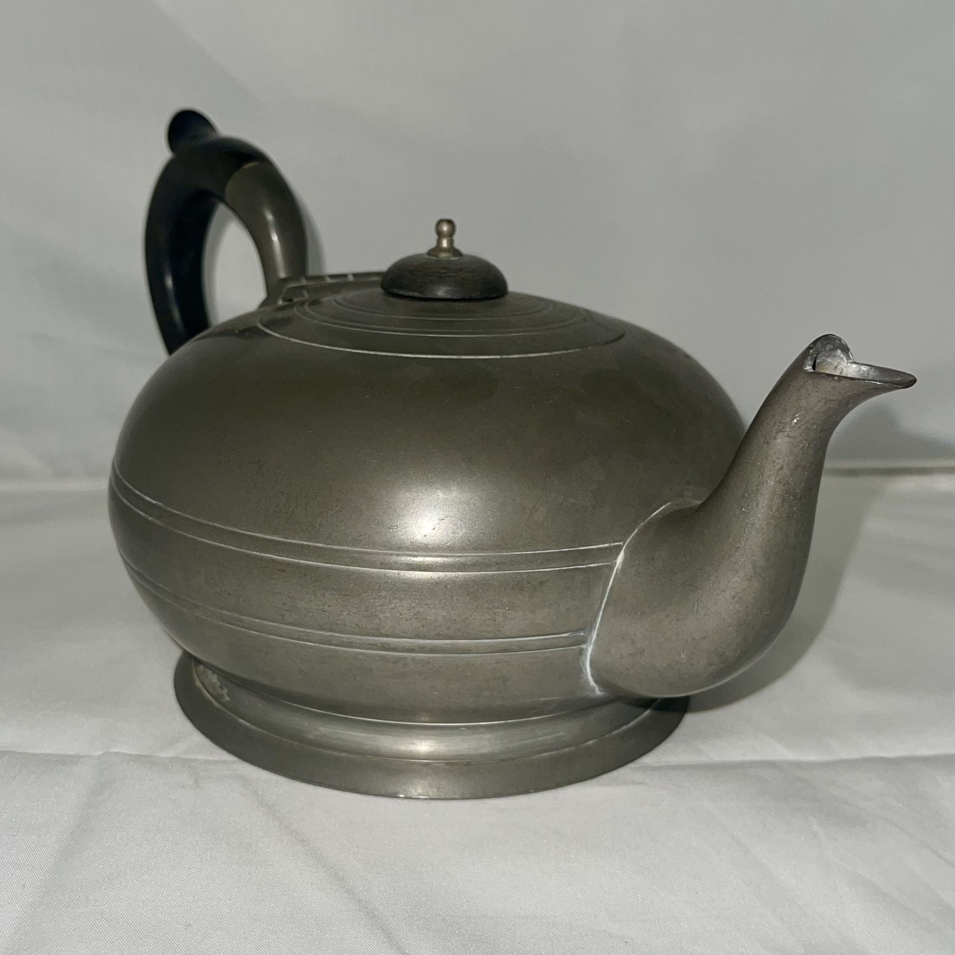 Antique Pewter Crown & Rose London England Teapot Rare