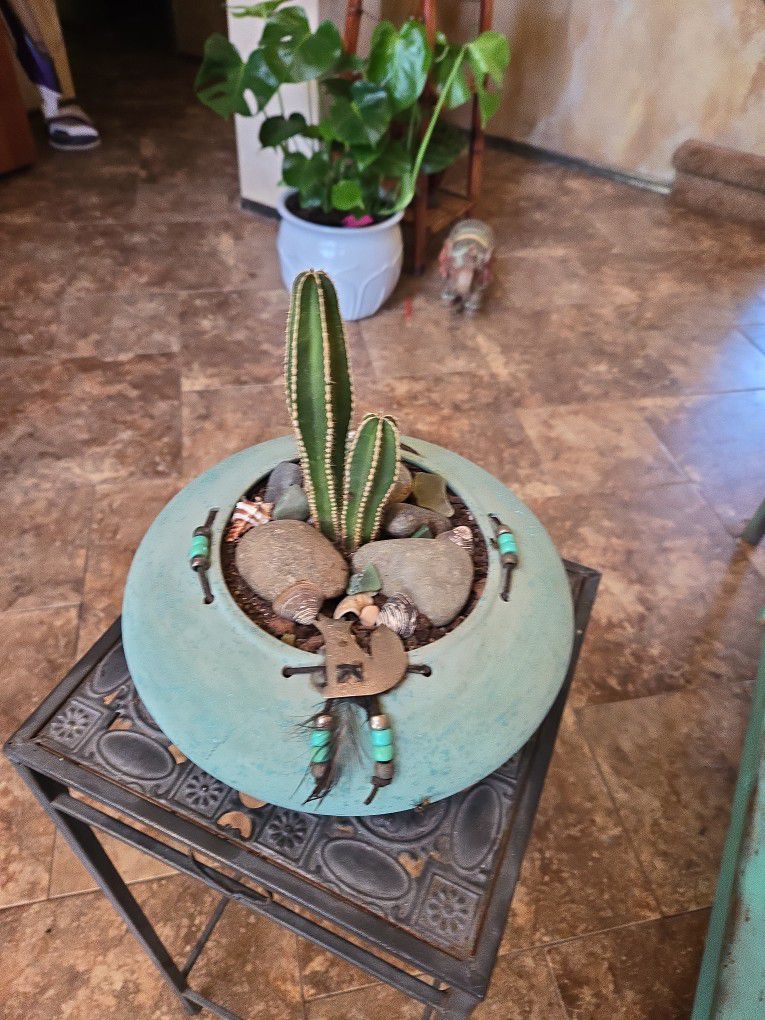 Fencepost Cactus In 10in Ceramic And 