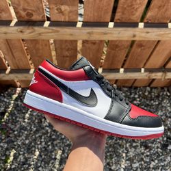 Jordan 1 Low Bred Toe (Size 4.5Y, 5.5Y, 8.5, 9, 9.5, 10)