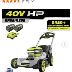 RYOBI
40V HP Brushless 21 in. Cordless Battery Walk Behind Self- Propelled Lawn Mower with (2) 6.0 Ah Batteries and Charger