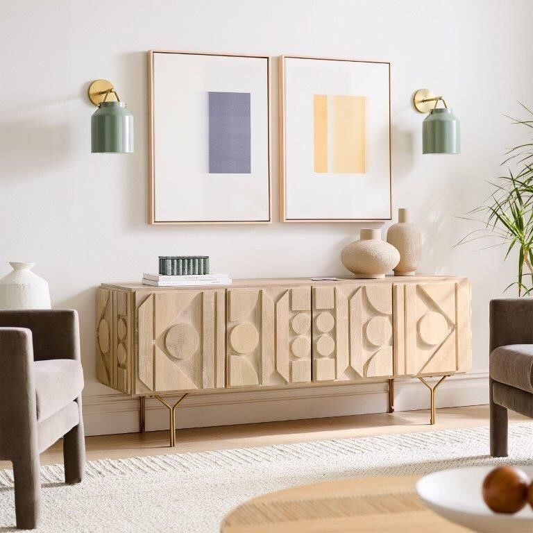 Pictograph Console Cerused White