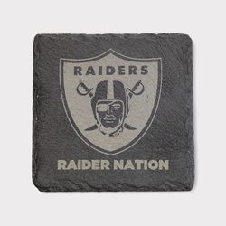 Raiders 4pc Set Stone Coasters Laser Engraved