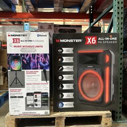 Monster X6 All-in-1 PA Bluetooth Speaker Brand New In Box