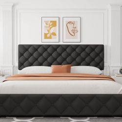 King Size Black Headboard with Drawers