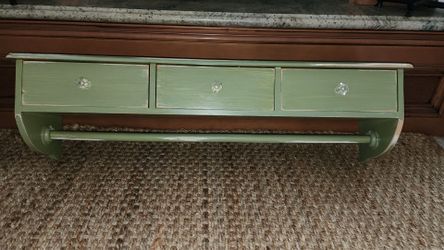 Custom 3 Drawer Wall Shelf with Hanging Rod