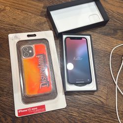 iPhone 12 Mini (Black) 64 GB & Disneyland Case