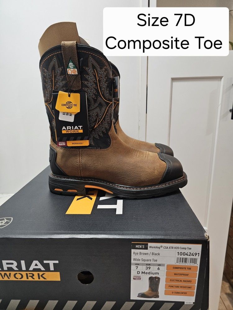 Ariat Composite Toe Work Boots Size 7D