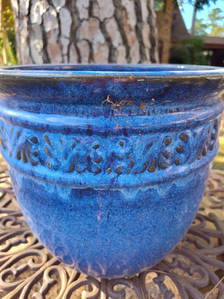 Macetero DE PURO BARRO PESADO Azul Marino. CLA Plant Pot