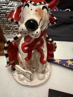 Halloween Ceramic Dog Figurine Trick or Treat