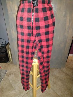 Red black plaid pajama pants size large