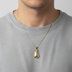 10K Yellow Gold Money Bag Pendant