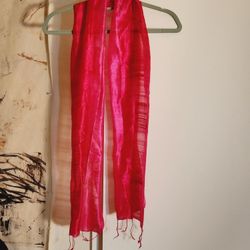 Pink Silk Scarf 12"×67"