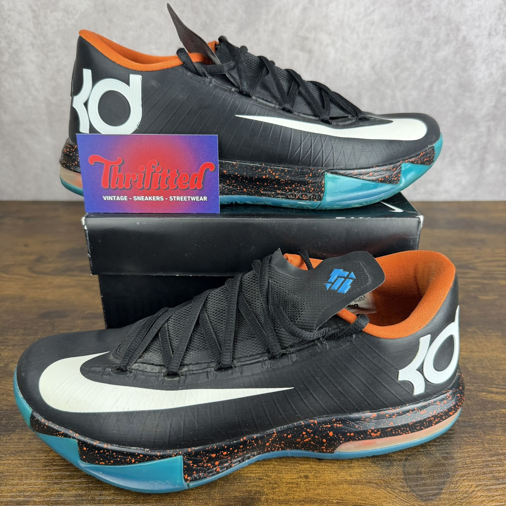 Nike Zoom KD 6 iD Custom Multi-Color Size 8.5 627964-991 Men’s OKC Thunder Basketball Shoes OG Rare