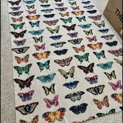 New Beautiful Designer Butterfly fabric panel drape 54” x  84”. Kit