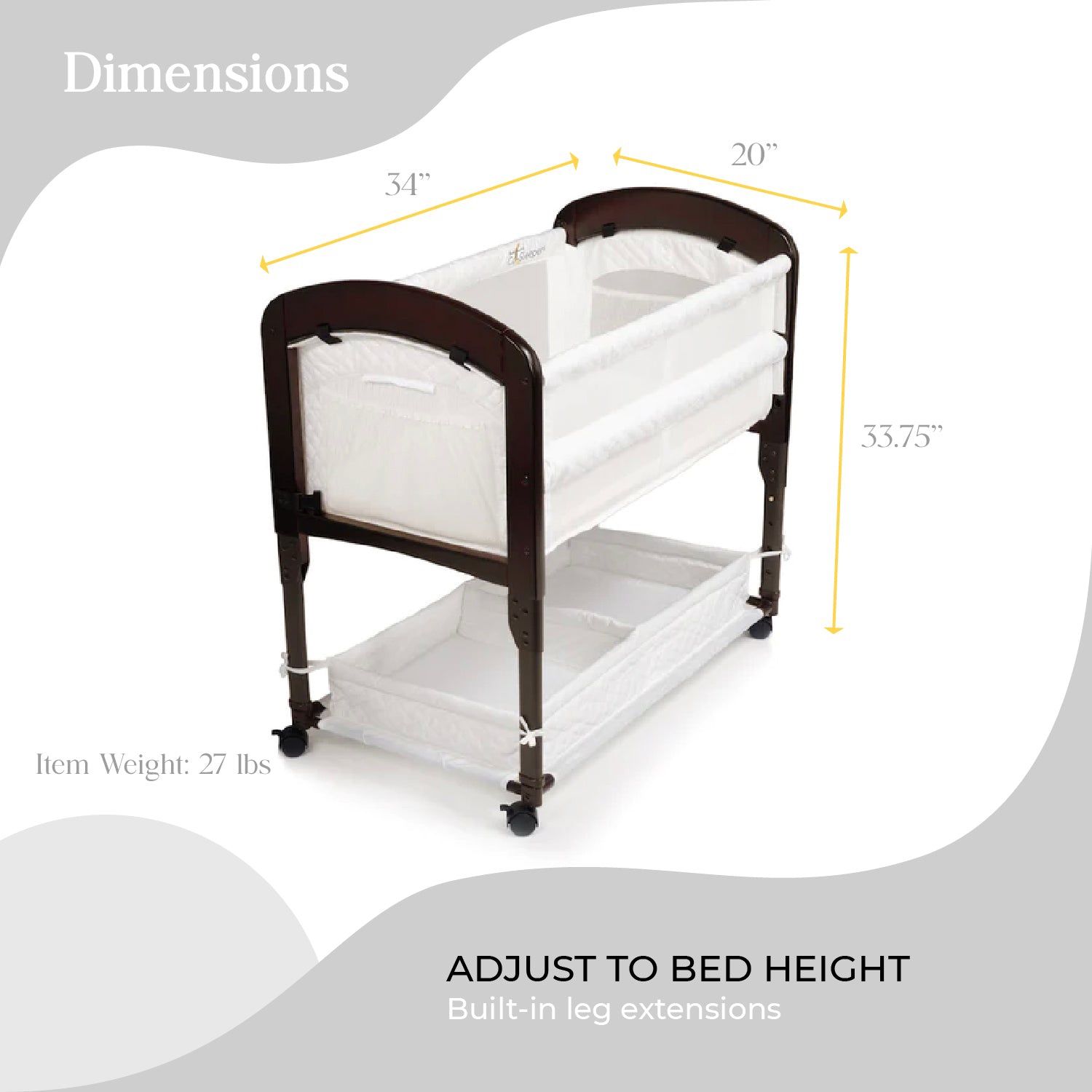 Arm's Reach Cambria Co Sleeper Bassinet in Espresso/White