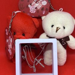 10k White Gold Cross With Diamonds 