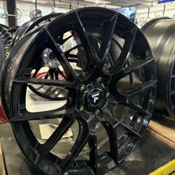 19”x8.5” GLOSS BLACK FITTIPALDI WHEELS FOR SALE!!!! 5x120 